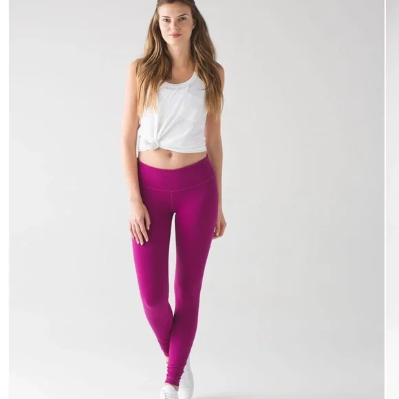 Lululemon Wunder Under Legging size 4 bundle deep fuchsia and baroque blue - Picture 3 of 5